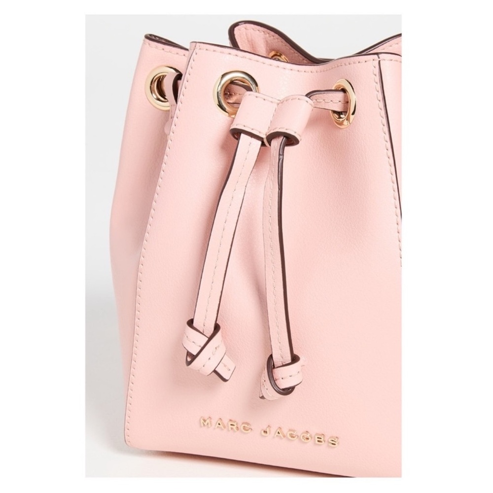 New! MARC JACOBS Crossbody Bucket Leather Bag in Rose Pink - Picture 4 of 12